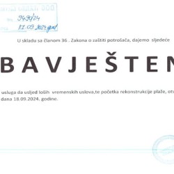 Otvoreni olimpijski bazen prestaje sa radom 18.09.2024.godine Otvoreni olimpijski bazen prestaje sa radom 18.09.2024.godine